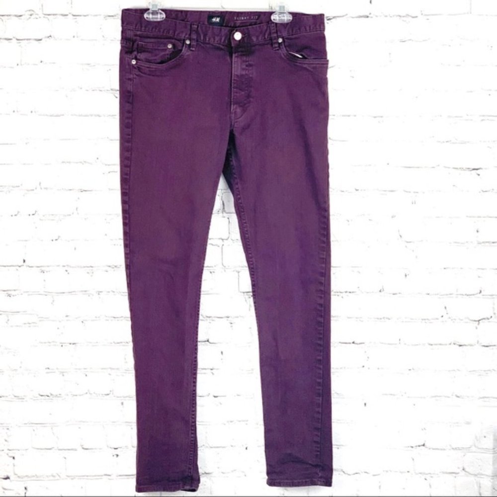 EUC - H&M Skinny Fit Deep Purple Pants SZ 32